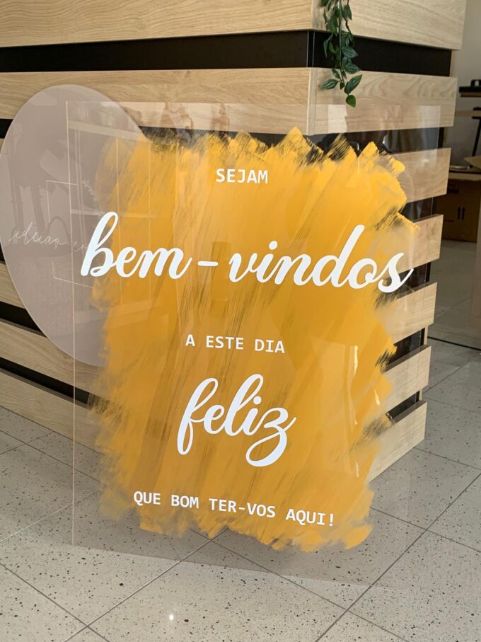 Placa de Boas Vindas em Acrílico